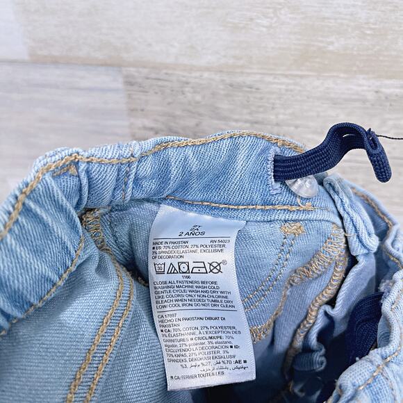 Old Navy Rainbow Embroidered Ballerina Jeans Light Wash Stretch Toddler Girl 2T - Picture 6 of 6